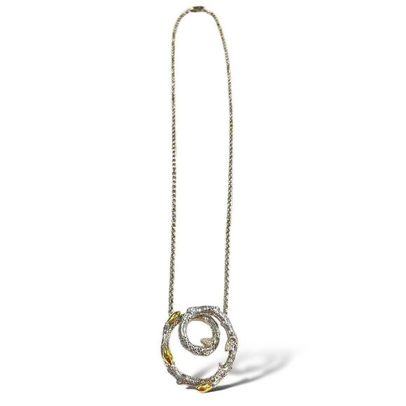 Stephen Dweck Circular Vine Pendant Necklace, 18k YG, .925 & Dweck Diamonds - Picture 6 of 8